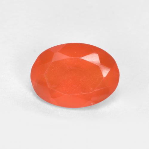 Темно-красновато-оранжевый Карнеол Камень - 0.7ct Фасетный Овал (ID: 557000)