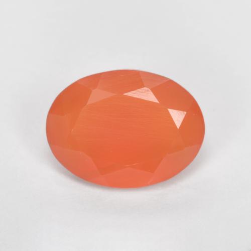 Fire Orange Karneol Edelstein - 1.1ct Oval facettiert (ID: 557007)