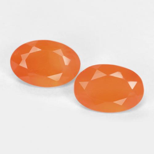 Orange intense Cornaline gemme - 0.4ct Ovale facette (ID: 557394)