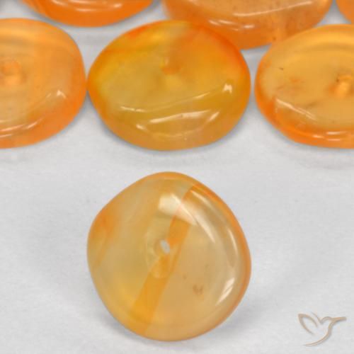 3.36 ctw Golden Carnelian Stones, Natural Carnelian in Round Drilled Rondelle Shape for Sale