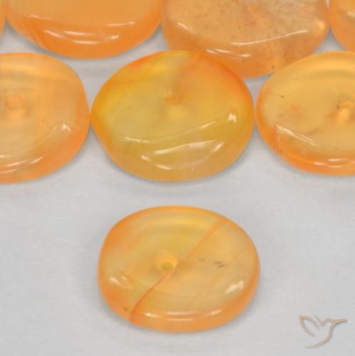Carnelian Gemstones in 5 mm (calibrated) Size for Sale, Carnelian Stones in Golden Orange Cream Color