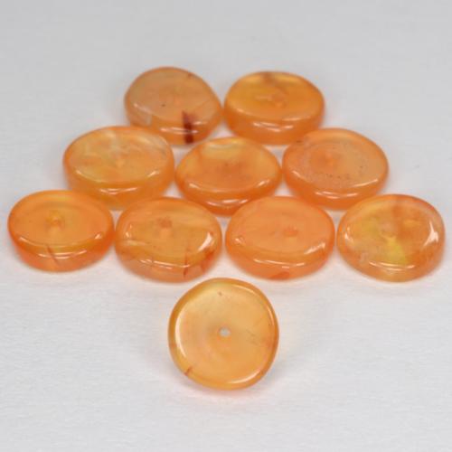 rötlich-orange Karneol Edelstein - 0.5ct Round Drilled Rondelle (ID: 571269)