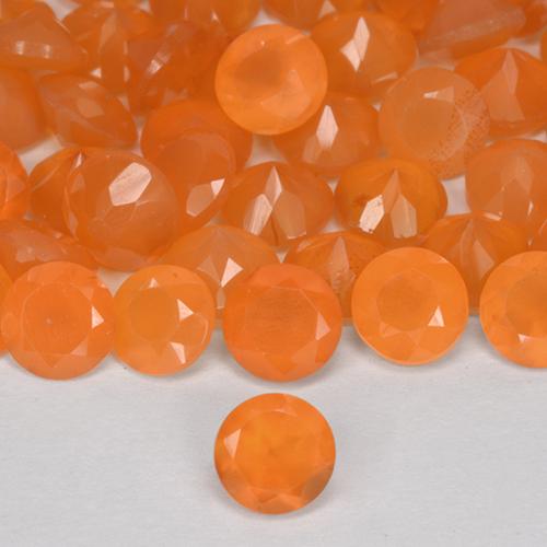 2.47 ctw Orange Carnelian Gemstones, Carnelian Gems in Round Facet Shape for Sale.