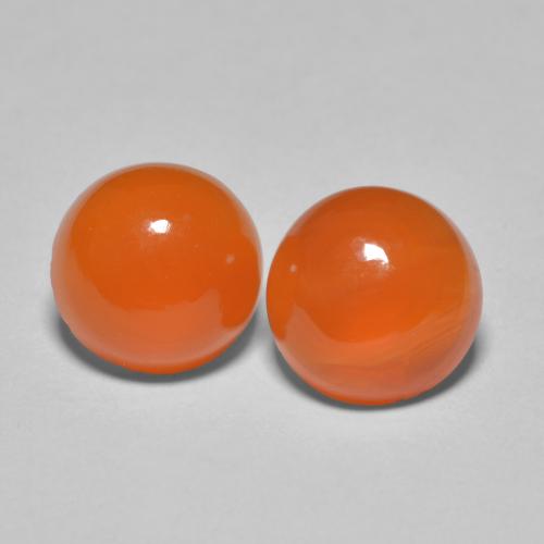 Fire Orange Carnelian Gem - 1.8ct Round Cabochon (ID: 587098)