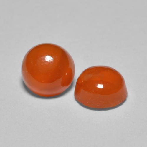1.68 ctw Orange Carnelian Stones, Natural Carnelian in Round Cabochon Shape for Sale