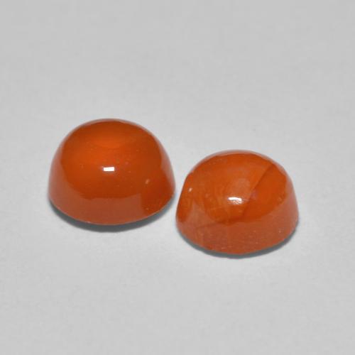 Carnelian Gemstones in 6 mm (calibrated) Size for Sale, Carnelian Stones in Fire Orange Color