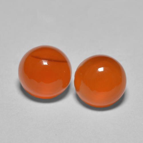 Medium Orange Carnelian Gem - 1ct Round Cabochon (ID: 587102)