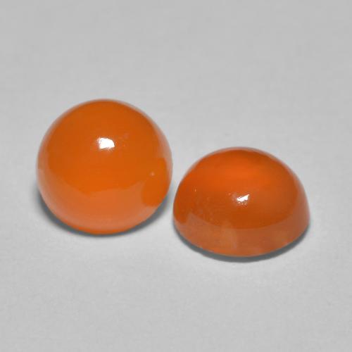 1.79 ctw Orange Carnelian Stones, Natural Carnelian in Round Cabochon Shape for Sale