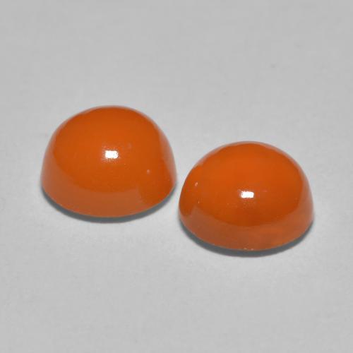 Carnelian Gemstones in 6 mm (calibrated) Size for Sale, Carnelian Stones in Bright Orange Color