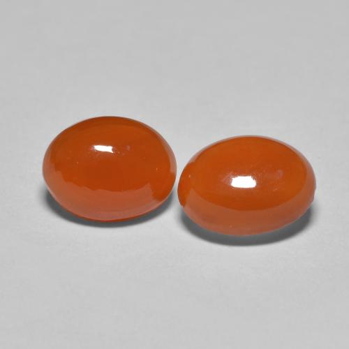 Medium Orange Carnelian Gem - 1ct Oval Cabochon (ID: 587106)