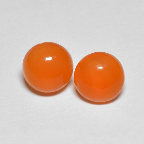 Bright Orange Carnelian Gem - 1.2ct Round Cabochon (ID: 587144)