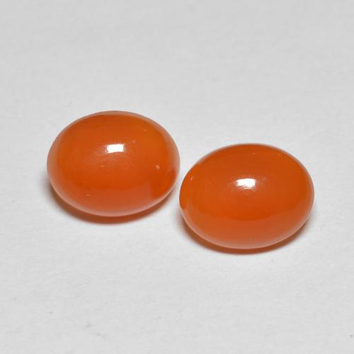 tiefrötlich-orange Karneol Edelstein - 1.8ct Oval Cabochon (ID: 587145)