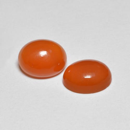 3.68 ctw Orange Carnelian Stones, Natural Carnelian in Oval Cabochon Shape for Sale