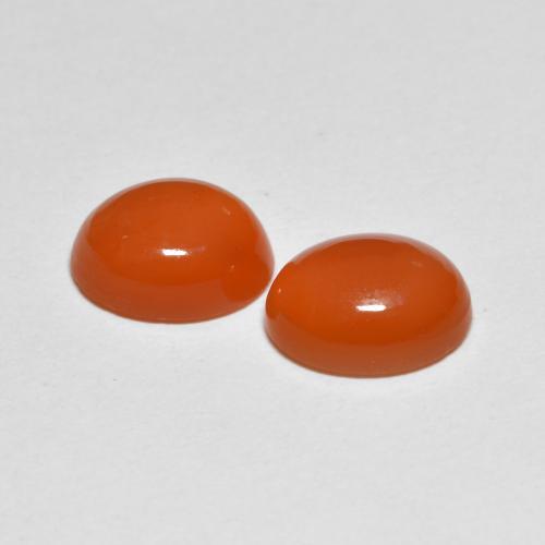 Carnelian Gemstones in 9 x 7 mm (calibrated) Size for Sale, Carnelian Stones in Reddish Orange Color