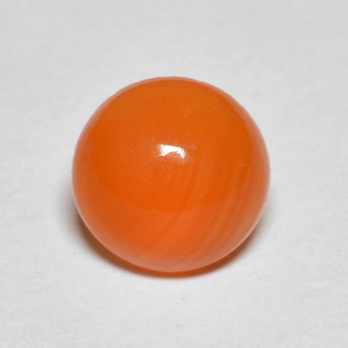Bright Orange Carnelian Gem - 1.6ct Round Cabochon (ID: 587150)