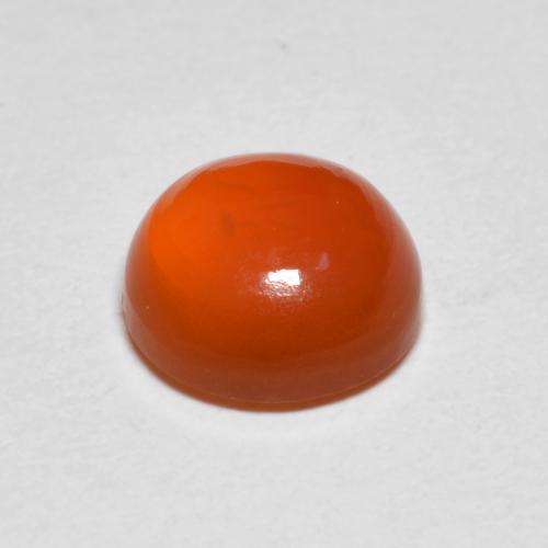 Carnelian Gemstone in 7.7 mm Size for Sale, Carnelian Stone in Deep Reddish Orange Color