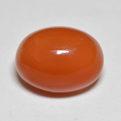 ミディアムオレンジ カーネリアン 宝石 - 11.2ct オーバル カボション (ID: 587154)