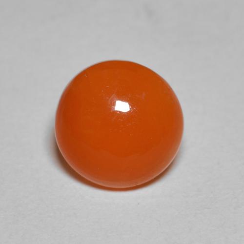 Fire Orange Carnelian Gem - 1.7ct Round Cabochon (ID: 587158)