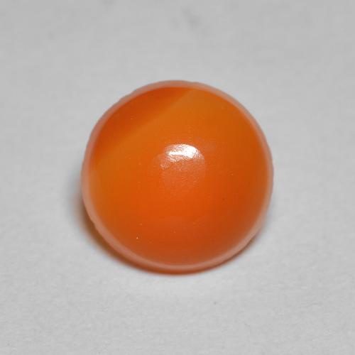 Intense Orange Carnelian Gem - 1.8ct Round Cabochon (ID: 587162)