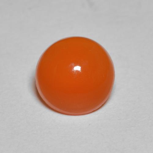 1.55 ct Orange Carnelian Gemstone, Carnelian Gem in Round Cabochon Shape for Sale.