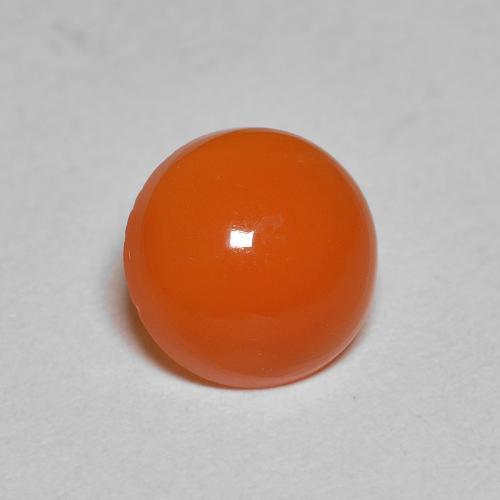 1.55 ct Orange Carnelian Stone, Natural Carnelian in Round Cabochon Shape for Sale