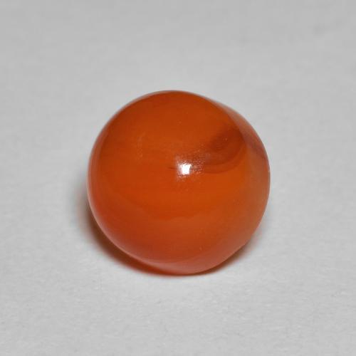 2.38 ct Orange Carnelian Stone, Natural Carnelian in Round Cabochon Shape for Sale