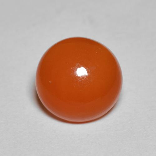 Warm Orange Carnelian Gem - 2.4ct Round Cabochon (ID: 587166)