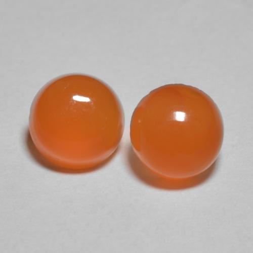 Intense Orange Carnelian Gem - 1ct Round Cabochon (ID: 587169)
