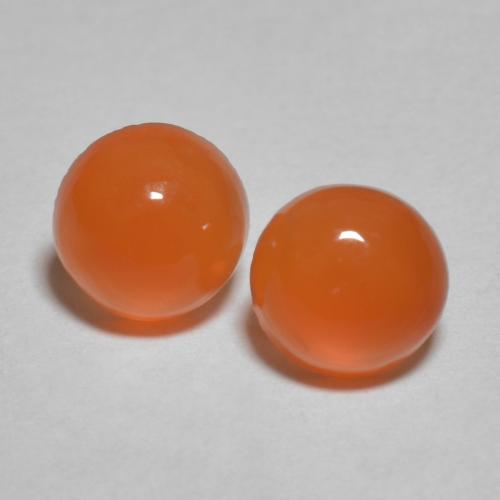 Intense Orange Karneol Edelstein - 0.9ct Rund Cabochon (ID: 587170)