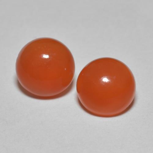 Ámbar naranja Cornalina Gema - 1.8ct Cabujón Redondo (ID: 587171)