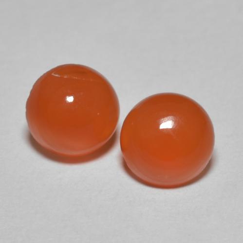 Medium Orange Karneol Edelstein - 0.8ct Rund Cabochon (ID: 587172)