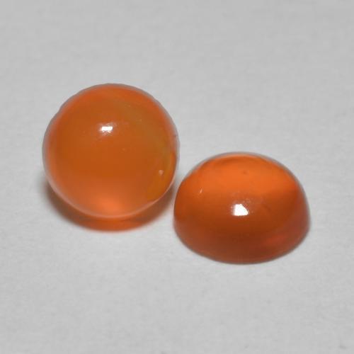 0.95 ctw Orange Carnelian Stones, Natural Carnelian in Round Cabochon Shape for Sale