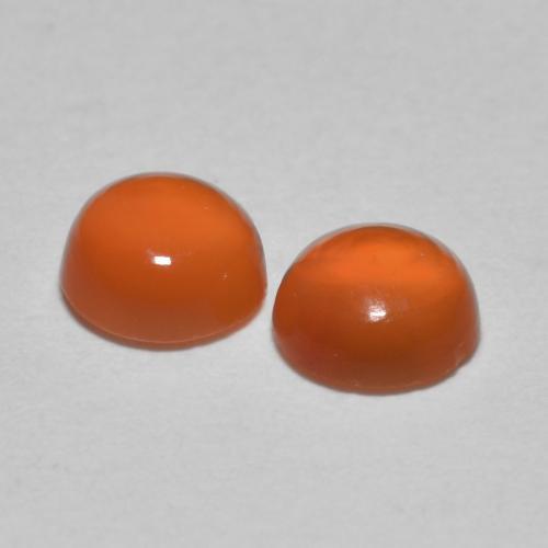Carnelian Gemstones in 5 mm (calibrated) Size for Sale, Carnelian Stones in Medium Orange Color