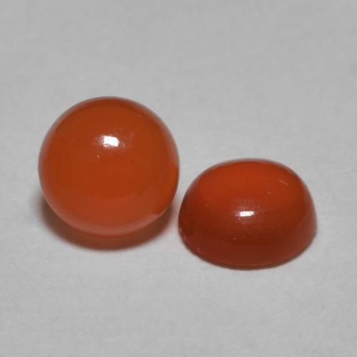 0.87 ctw Orange Carnelian Stones, Natural Carnelian in Round Cabochon Shape for Sale