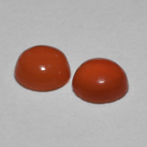 Carnelian Gemstones in 5 mm (calibrated) Size for Sale, Carnelian Stones in Medium Orange Color