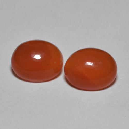 Medium Orange Karneol Edelstein - 2.4ct Oval Cabochon (ID: 587178)