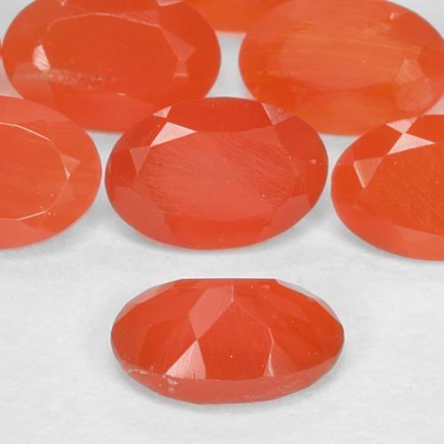 Carnelian Gemstones in 6 x 4 mm (calibrated) Size for Sale, Carnelian Stones in Deep Reddish Orange Color