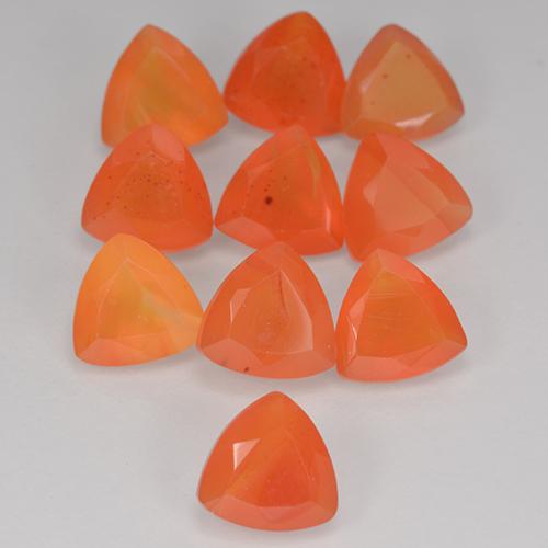0.77 ct Orange Carnelian Gemstone, Carnelian Gem in Trillion Facet Shape for Sale.