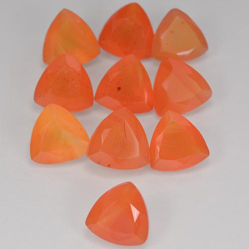 0.77 ct Orange Carnelian Stone, Natural Carnelian in Trillion Facet Shape for Sale