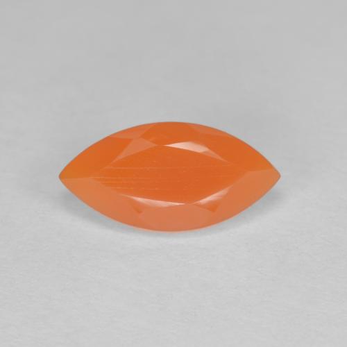 Reddish Orange Carnelian Gem - 1.1ct Marquise Facet (ID: 597396)