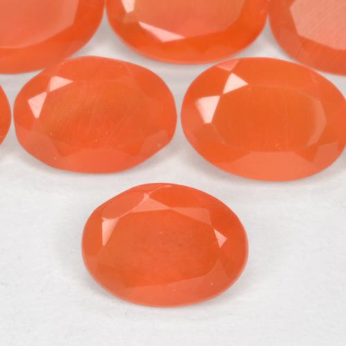 0.67 ct Orange Carnelian Gemstone, Carnelian Gem in Oval Facet Shape for Sale.