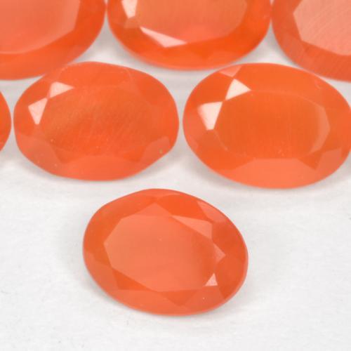 0.67 ct Orange Carnelian Stone, Natural Carnelian in Oval Facet Shape for Sale