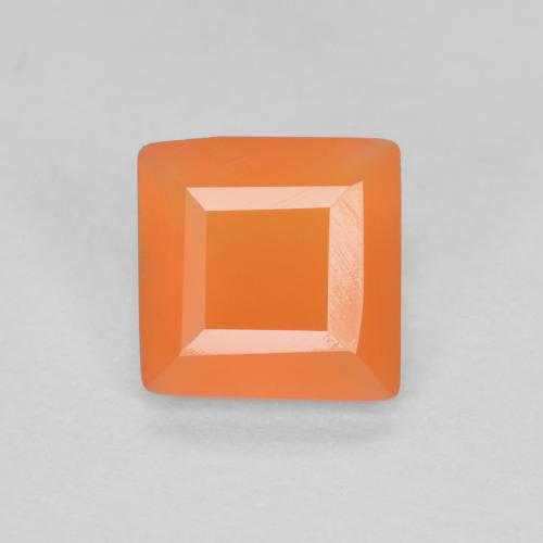 0.53 ct Orange Carnelian Gemstone, Carnelian Gem in Square Facet Shape for Sale.