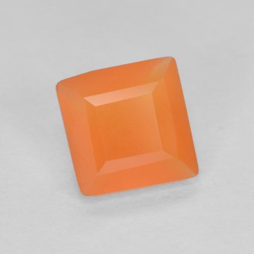 0.53 ct Orange Carnelian Stone, Natural Carnelian in Square Facet Shape for Sale