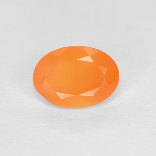 0.74 ct Orange Carnelian Gemstone, Carnelian Gem in Oval Facet Shape for Sale.