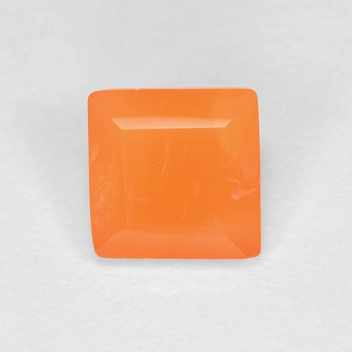 Deep Orange Carnelian Gem - 0.7ct Square Facet (ID: 604883)