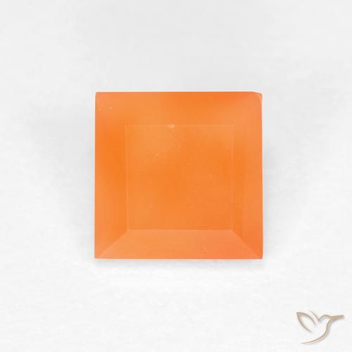 Corniola arancione taglio quadrato da 0,61 ct dal Brasile, dimensione 5,2 x 5,2mm, pietra preziosa naturale non trattati , purezza Transparent, Corniola Taglio quadrato da 1 pz, durezza Mohs di 6,5 - 7 adatto per gioielli da indossare ogni giorno, Photo A