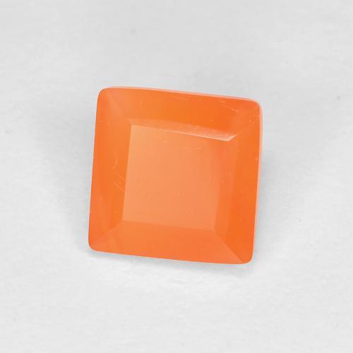 0.64 ct Orange Carnelian Stone, Natural Carnelian in Square Facet Shape for Sale