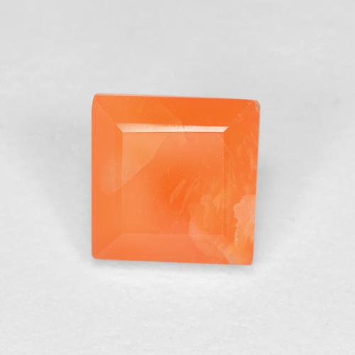 Cornalina Naranja Forma cuadrada de 5,2 x 5,2mm de Brasil, peso de 0.68 ct, piedra preciosa natural No tratado en claridad Transparente, Cornalina de 1 pieza - Color: Naranja claro, dureza Mohs de 6.5 - 7 Adecuado para joyas de uso diario, Photo A