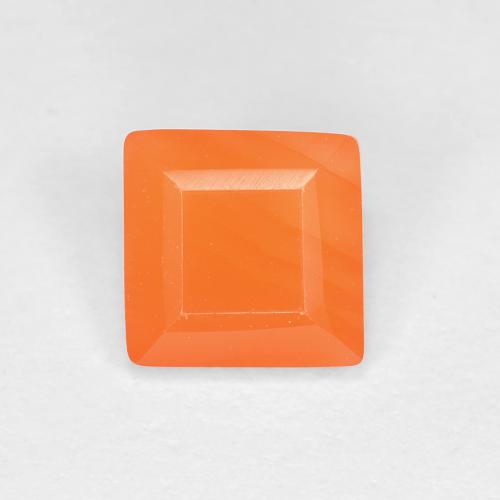 Naranja medio Cornalina Gema - 0.6ct Forma cuadrada (ID: 604887)